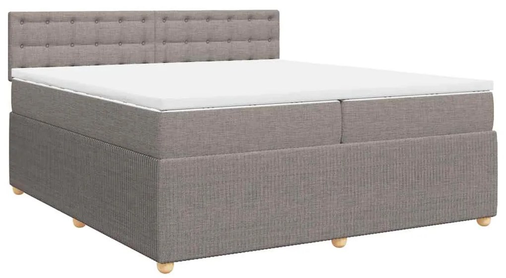 vidaXL Κρεβάτι Boxspring με Στρώμα Taupe 200x200 εκ. Υφασμάτινο