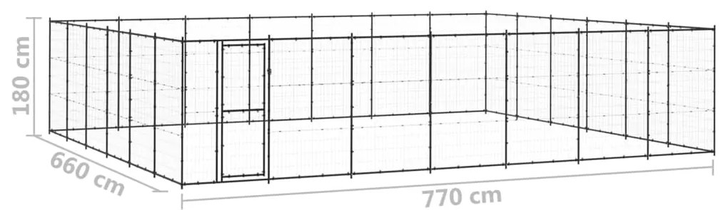 vidaXL Κλουβί Σκύλου Εξωτερικού Χώρου 50,82 μ² από Ατσάλι
