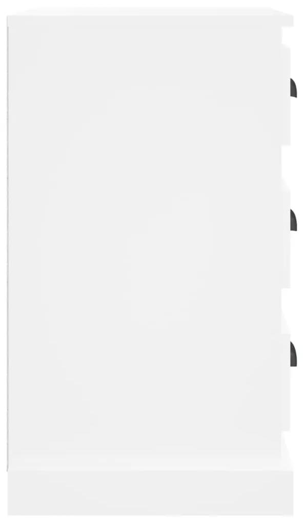 Κομοδίνο Λευκό 39 x 39 x 67 εκ. από Επεξεργασμένο Ξύλο - Λευκό