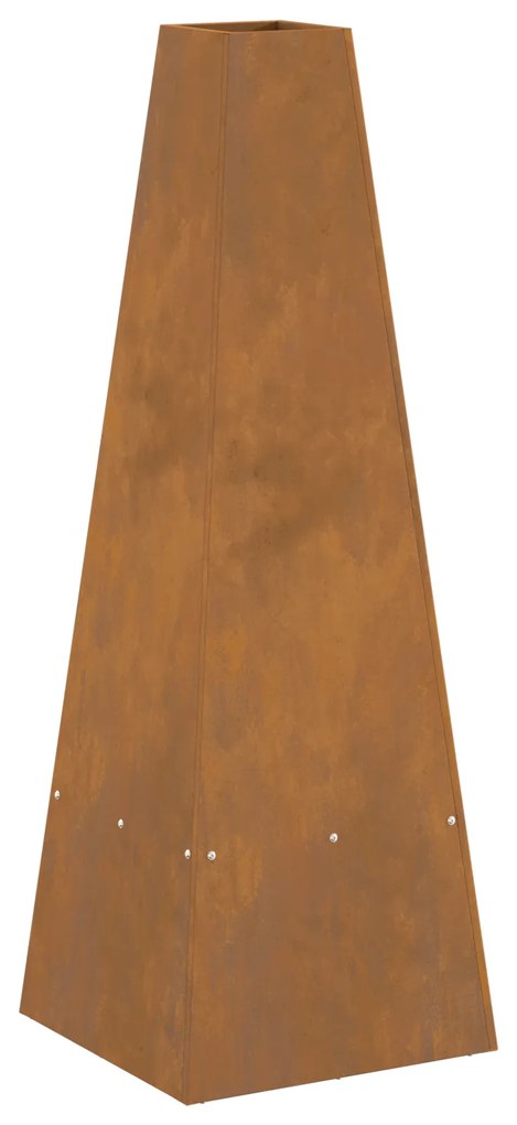 vidaXL Φυτίλι με Αποθήκευση Ξύλων 35x35x100 εκ Από Α weathering Χάλυβα