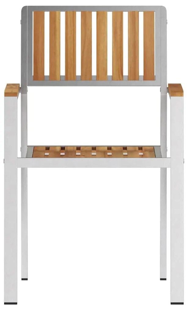 vidaXL Καρέκλα Κήπου 4 pcs Καφέ 56 x 54.5 x 87 εκ. Μασίφ ξύλο teak