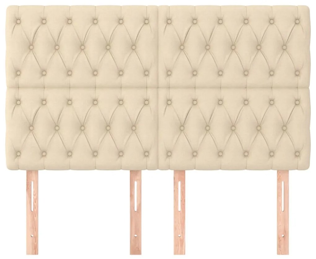 vidaXL Κεφαλάρι Κρεμ 144x7x118/128 εκ. Ύφασμα