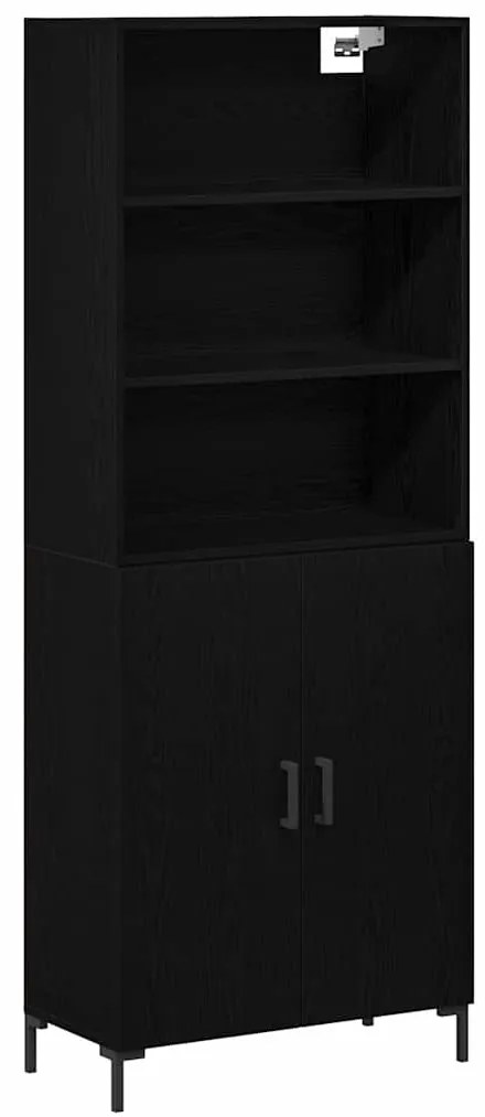 vidaXL Highboard 2 pcs Μαύρη δρυς 70 x 34 x 180 εκ. Επεξεργασμένο ξύλο