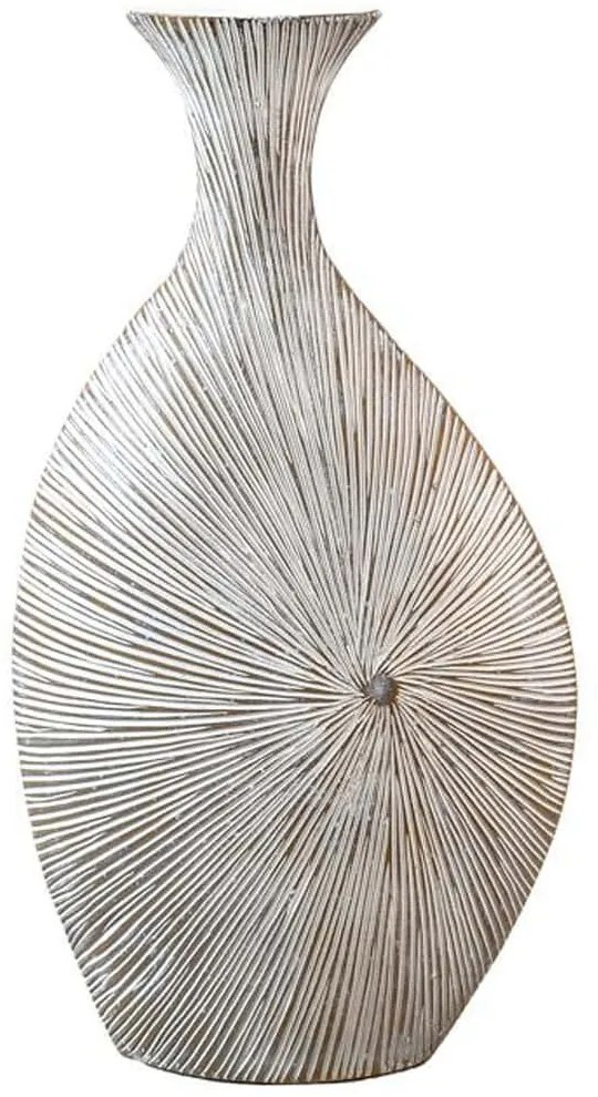 Βάζο 374-225-573 23x10x45cm White-Gold Πολυρεσίνη