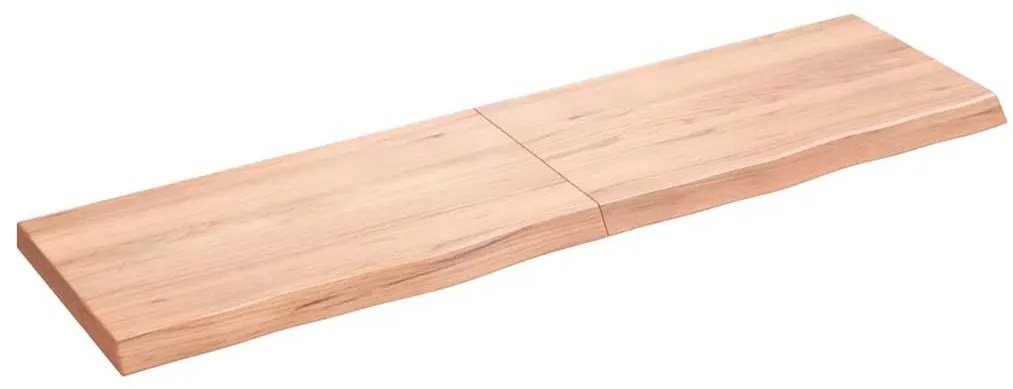 Ράφι Τοίχου Ανοιχτό Καφέ 180x50x(2-6)εκ. Επεξ. Μασίφ Ξύλο Δρυός