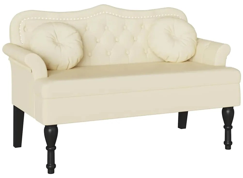 vidaXL Καναπές Chesterfield Κρεμ 120,5 x 65 x 75 εκ. Τεχνητό Δέρμα