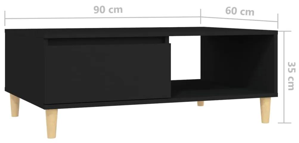 Τραπεζάκι Σαλονιού Μαύρο 90 x 60 x 35 εκ. από Μοριοσανίδα - Μαύρο