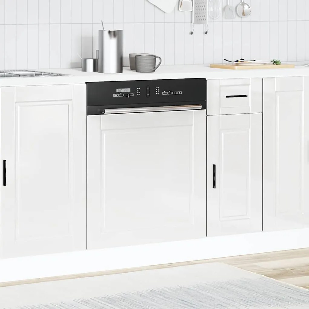 vidaXL Πίνακας πλυντηρίου πιάτων Porto Γυαλ. Λευκό 60x1,5x67 εκ.
