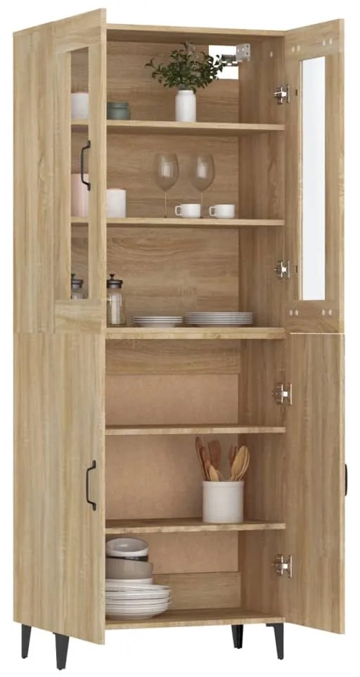 vidaXL Ντουλάπι Sonoma δρυς 69,5 x 34 x 180 εκ. από Επεξεργασμένο Ξύλο