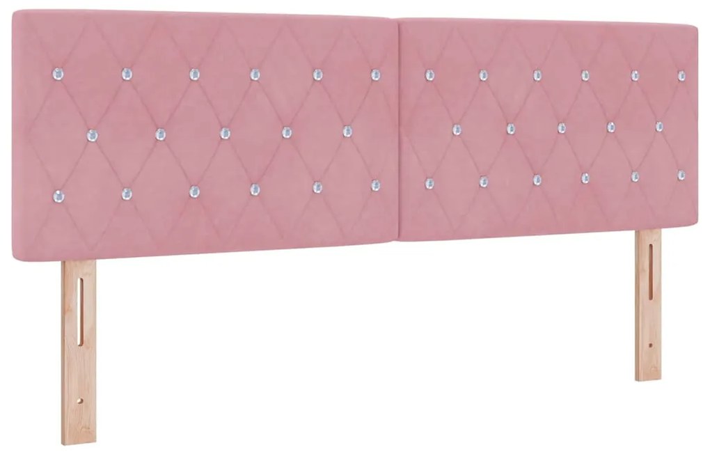 vidaXL Κεφαλάρι LED με φώτα λωρίδας LED Argyle Ροζ 80 cm Βελούδο