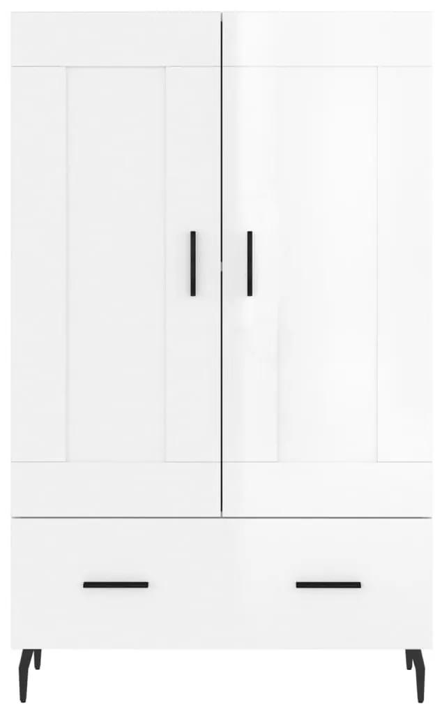 vidaXL Ντουλάπα Γυαλ. Λευκό 69,5 x 31 x 115 εκ. από Επεξεργασμένο Ξύλο
