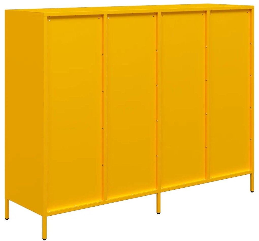vidaXL Sideboard Μουστάρδα κίτρινη 135x39x103,5cm Ατσάλι ψυχρής έλασης