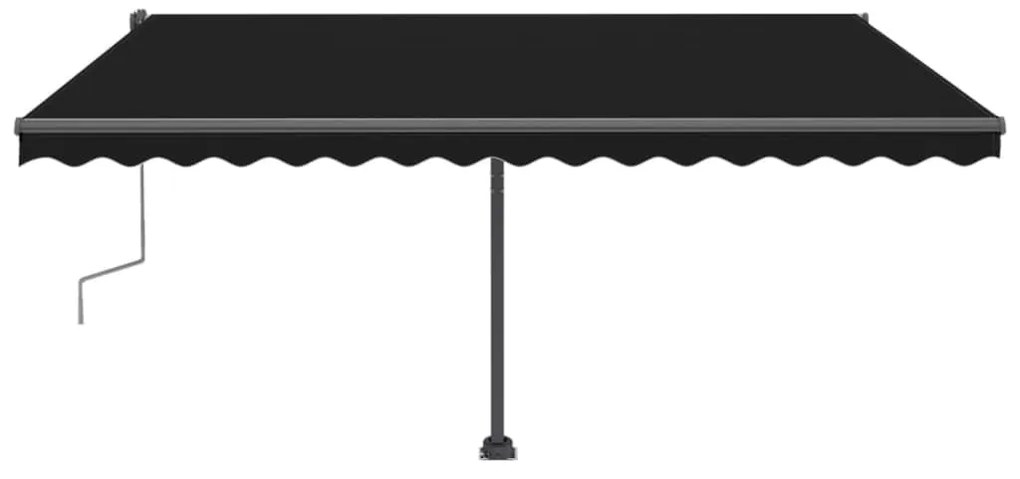 vidaXL Τέντα Συρόμενη Χειροκίνητη με LED Ανθρακί 400 x 300 εκ.