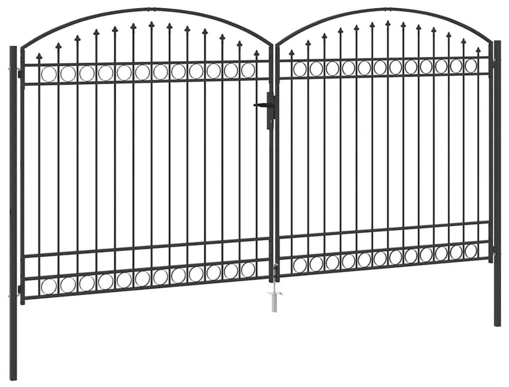 vidaXL Πύλη Φράχτη Άλλο Γκρι 400 x 200 cm Ατσάλι
