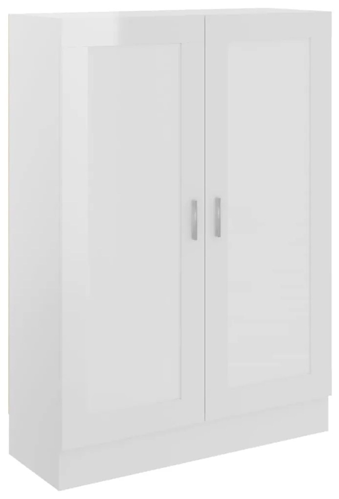 vidaXL Βιβλιοθήκη Γυαλιστερό Λευκό 82,5 x 30,5 x 115 εκ. Μοριοσανίδα