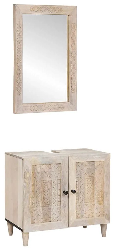 vidaXL Σετ Επίπλων Μπάνιου Επιτοίχιο 2 pcs Λευκό 62 x 33 x 58 εκ.