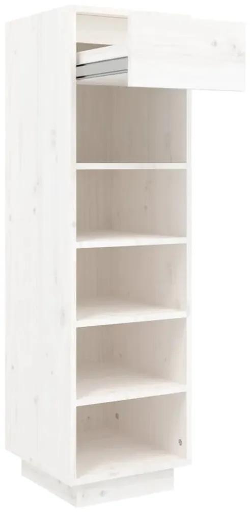 Παπουτσοθήκη Λευκή 30x34x105 εκ. από Μασίφ Ξύλο Πεύκου - Λευκό