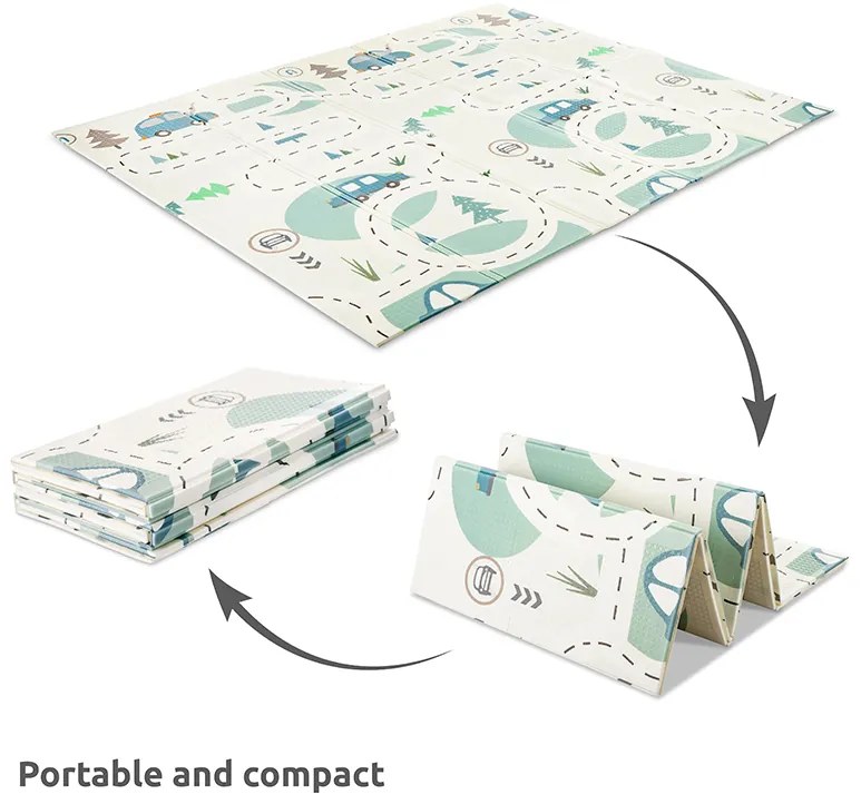 Χαλάκι Δραστηριοτήτων Πτυσσόμενο Διπλής Όψης Funny City &amp; Stars 180x200cm 10300490001 Lorelli