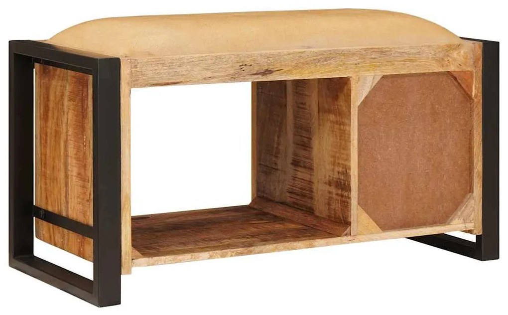 vidaXL Παγκάκι με αποθήκευση Καφέ 80 x 35 x 40 εκ Μασίφ ξύλο μάνγκο