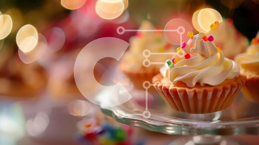 Intra Συλλεκτικό Ξύλινο Παζλ Plywood  4mm - Εορταστικά Cupcakes με πολύχρωμα ψεκάσματα και κεριά Σε Ξύλινο Κουτί - Διαστάσεις: 10x10 cm – 25 κομμάτια
