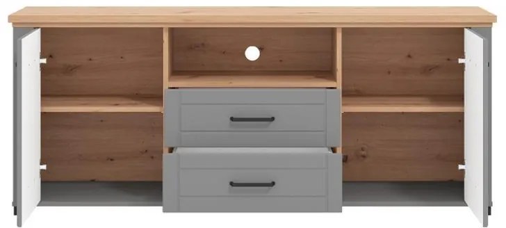 Έπιπλο Τηλεόρασης Valencia TV 160 Γκρί Γραφίτης - Artisan Oak - Γκρί Μάτ 161x41x66.5 εκ. 161x41x66.5 εκ.