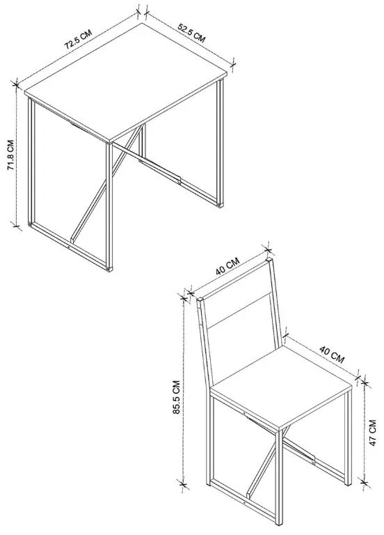 Τραπεζαρία Maysa Megapap Σετ 3 τμχ χρώμα pine oak 72,5x52,5x71,8εκ.