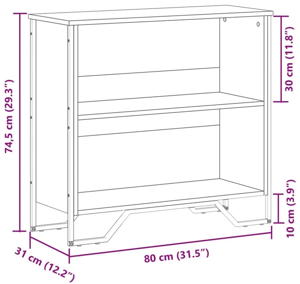 Βιβλιοθήκη Sonoma Δρυς 80x31x74,5 εκ. από Επεξεργασμένο Ξύλο - Καφέ