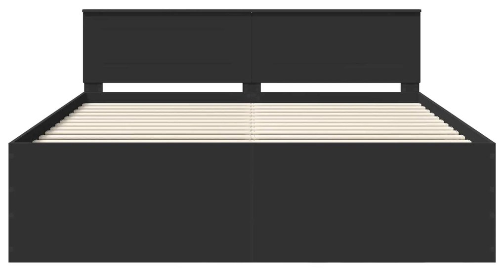 vidaXL Σκελετός Κρεβατιού Μαύρο 200 x 200 cm Επεξεργασμένο ξύλο