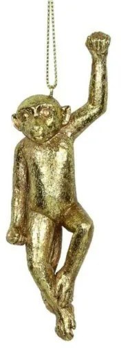 Supergreens Στολίδι Χριστουγεννιάτικο "Monkey L" Πολυρεζίνη Χρυσό 5 εκ.
