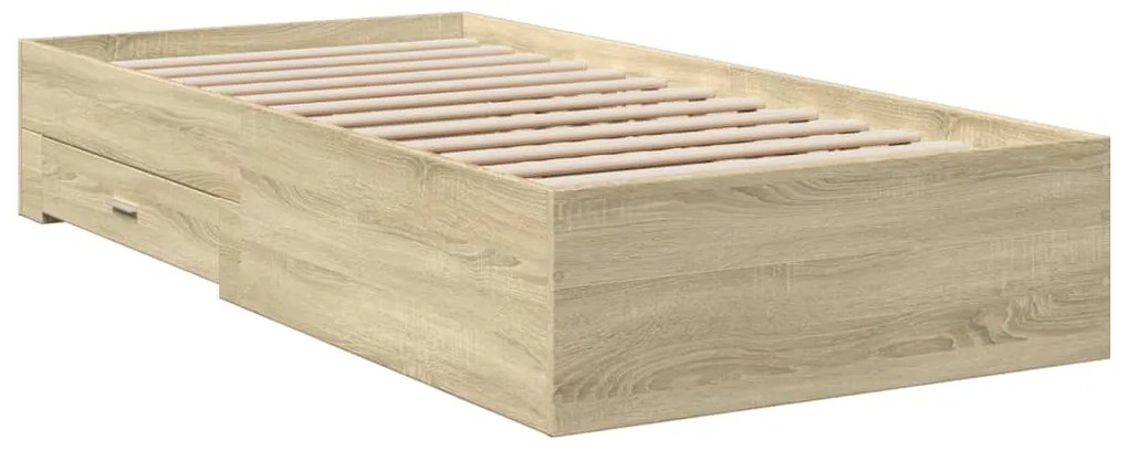 vidaXL Πλαίσιο Κρεβατιού με Συρτάρια Sonoma Δρυς 90x190εκ. Επεξ. Ξύλο