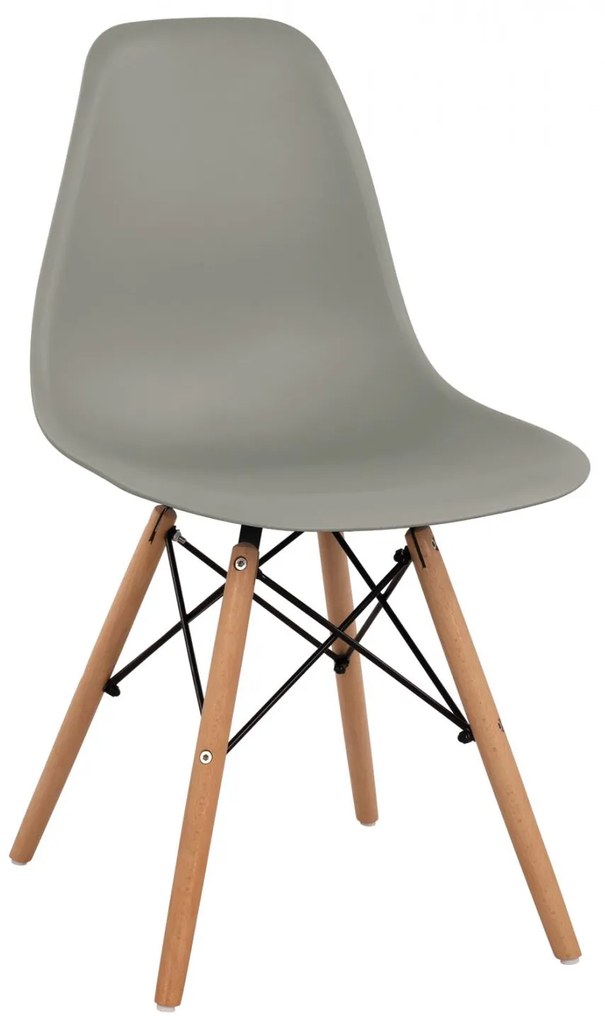 Καρέκλα C8460.10 με Ξύλινα πόδια και Twist PP Γκρί 46x50x82εκ. 4αδα 46x50x82 εκ.