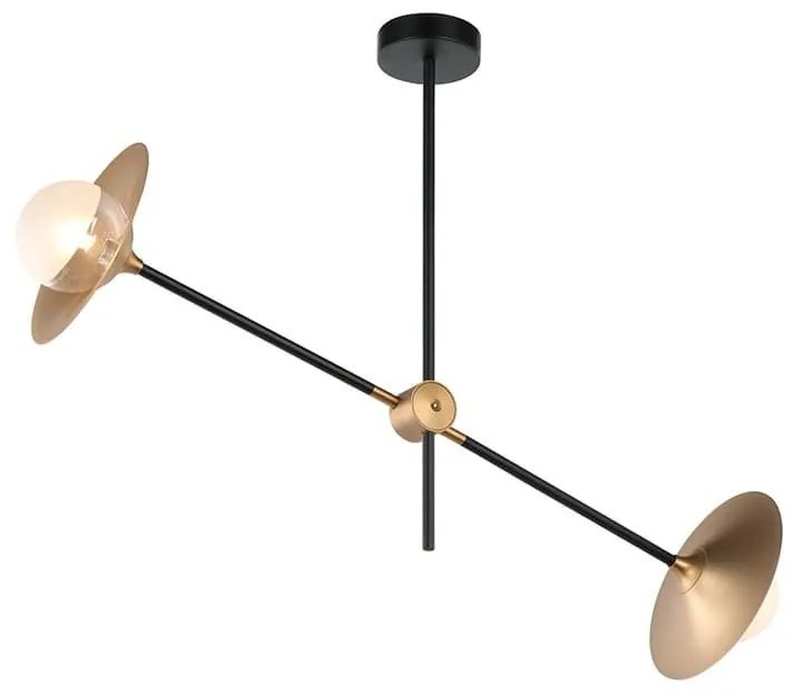 Φωτιστικό Οροφής - Ράγα HL4322C84BB 2ΧG9 85X20ΧΗ51 Brass-Black Aca Decor Metal, Glass