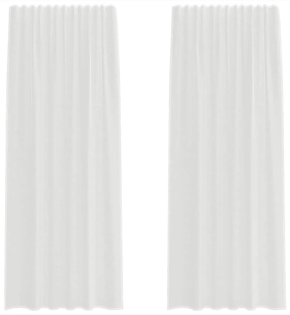 vidaXL Κουρτίνες Voile με βρόχους 2 τεμάχια Λευκό 140x245 cm