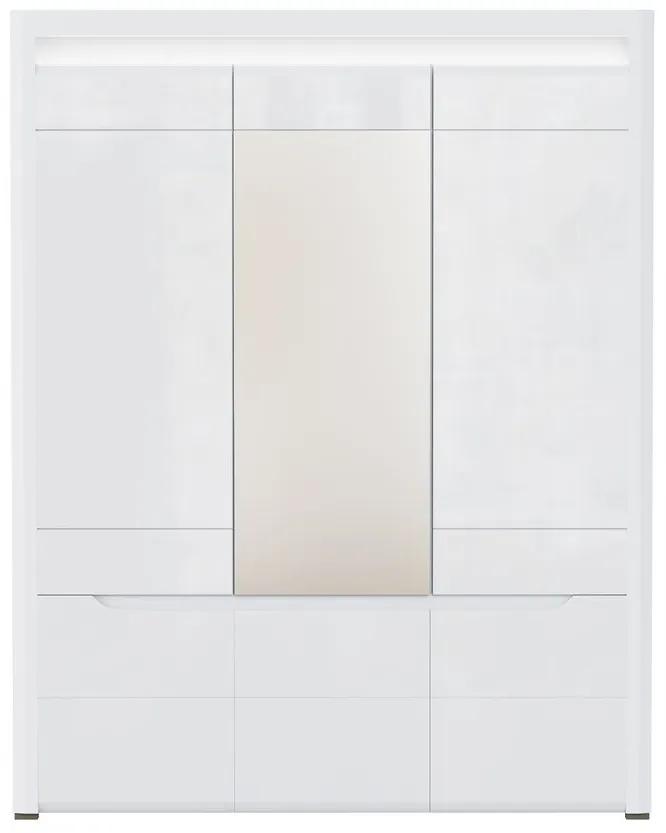 Ντουλάπα Orlando K114, Γυαλιστερό λευκό, Άσπρο, 206x164x55cm, Πόρτες ντουλάπας: Με μεντεσέδες, Αριθμός ραφιών: 4, Αριθμός ραφιών: 4 | Epipla1.gr