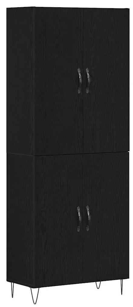 vidaXL Highboard Επιτοίχιο 2 pcs Μαύρη δρυς 69.5 x 34 x 180 εκ.