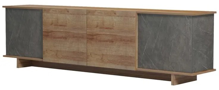 Έπιπλο τηλεόρασης Zafore σε oak-καφέ antique απόχρωση 180x33x50εκ 180x33x50 εκ.