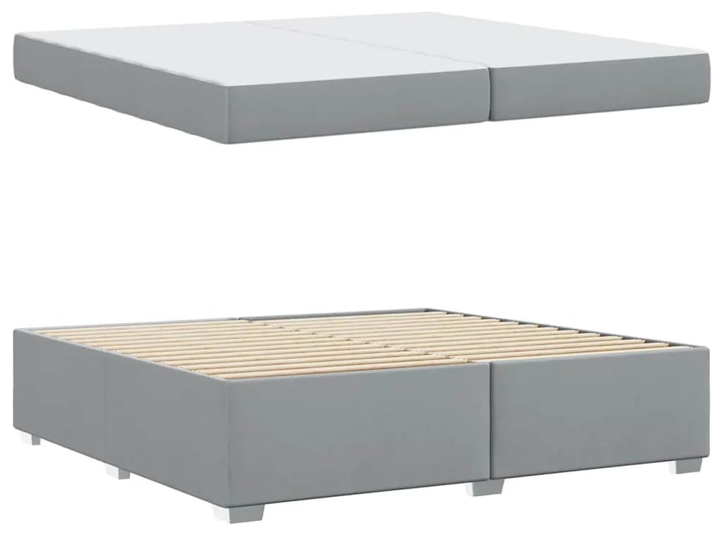 vidaXL Σκελετός Κρεβατιού Ανοιχτό γκρι 200 x 200 cm ύφασμα