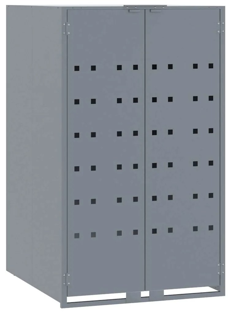 vidaXL Πλαίσιο Κάδων Απορριμμάτων 2 Κάδοι Γκρι 138x79x117 εκ. Ατσάλι