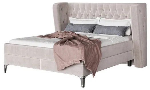 Κρεβάτι Boxspring Benito Moon  Εκρού 180x200εκ. 214x210x115εκ - Μπεζ