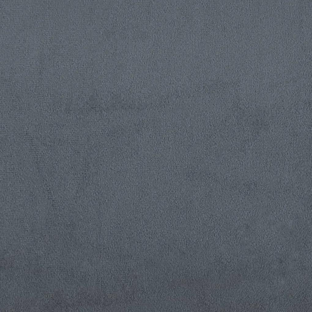Καναπές Τριθέσιος Σκούρο Γκρι 180 εκ. Βελούδινος με Υποπόδιο - Γκρι