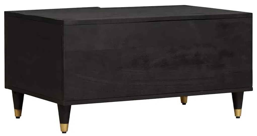 vidaXL Τραπεζάκι σαλονιού Μαύρο 80 x 50 x 40 cm Στερεό ξύλο μάνγκο