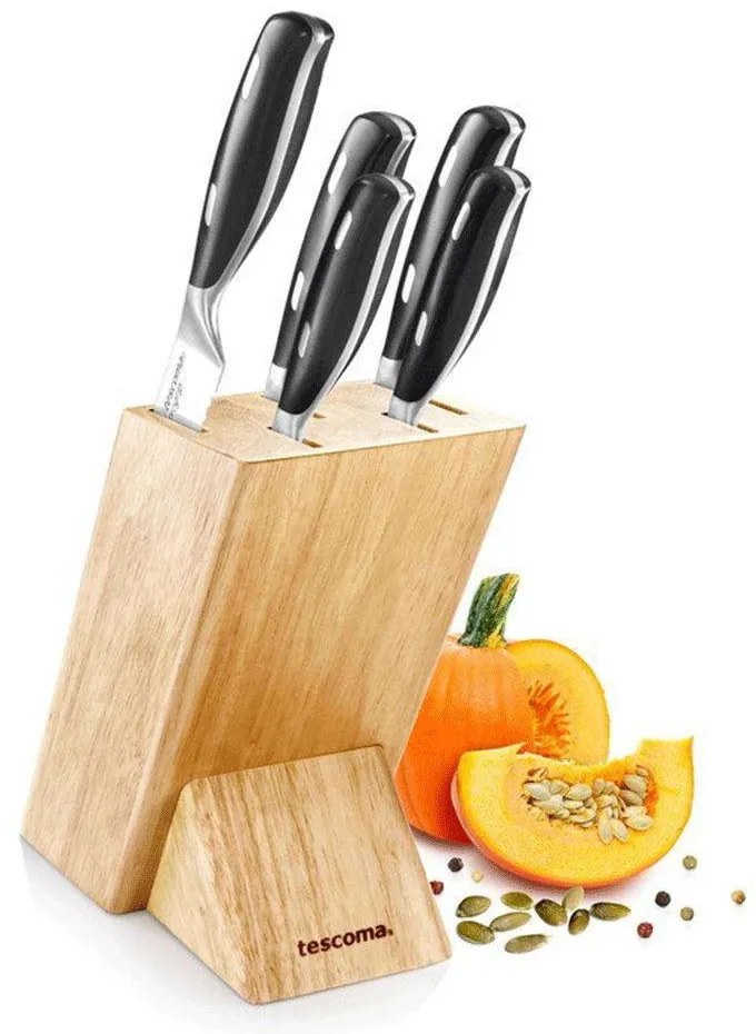 Μαχαίρια Σε Ξύλινη Βάση Grand Chef (Σετ 6Τμχ) 884640 Multi Tescoma Ανοξείδωτο Ατσάλι