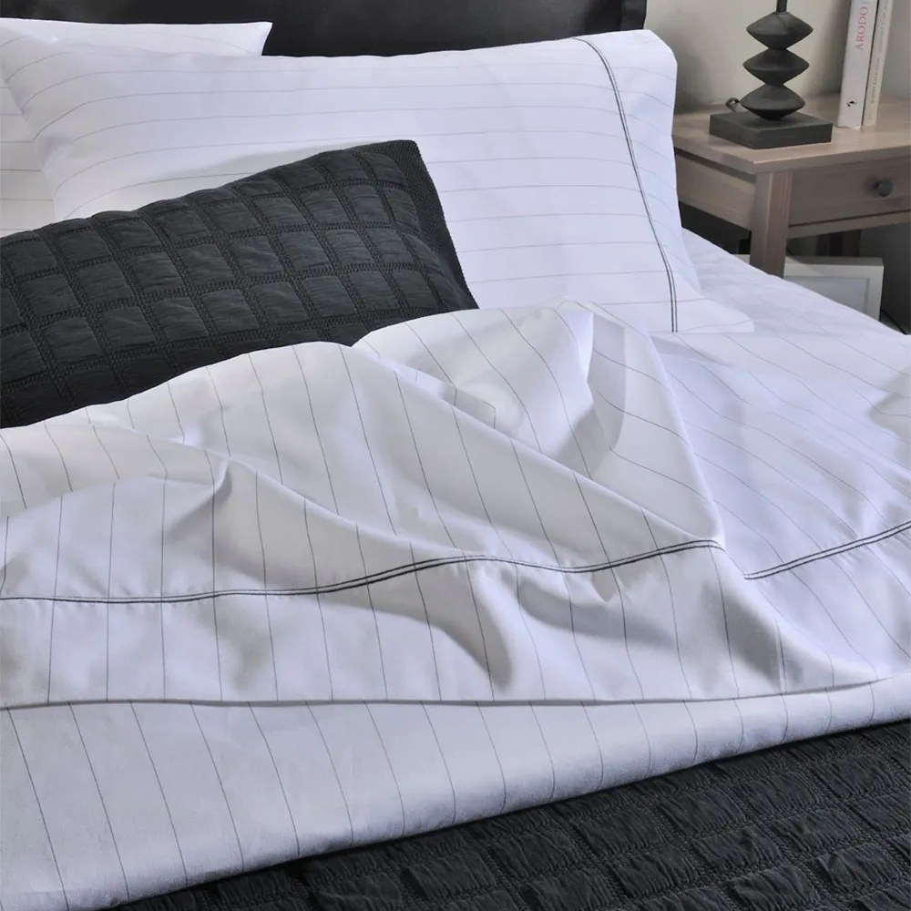 Παπλωματοθήκη King Size (Σετ 250x260) Down Town 600 Κλωστές Ριγέ 16-0047
