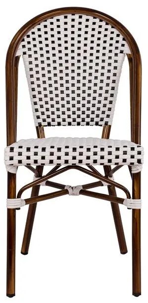 Καρέκλα BISTRO C5566.01 Αλουμινίου Bamboo Look με Λευκό - Μαύρο Rattan 45x54x90Υ εκ. 45x54x90 εκ.