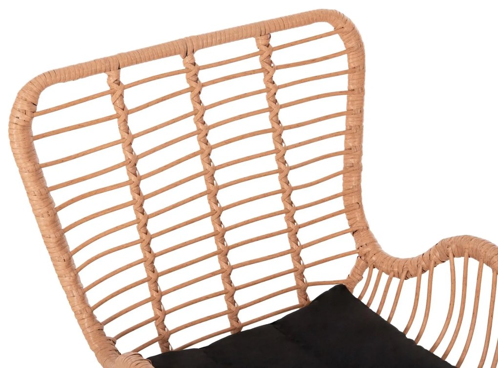 ΠΟΛΥΘΡΟΝΑ ΣΤΥΛ ΜΠΕΡΖΕΡΑΣ ALLEGRA  P.E.RATTAN ΜΠΕΖ-ΜΑΥΡΟ ΜΕΤΑΛΛΟ 66x59x90Υεκ. 66x59x90 εκ.