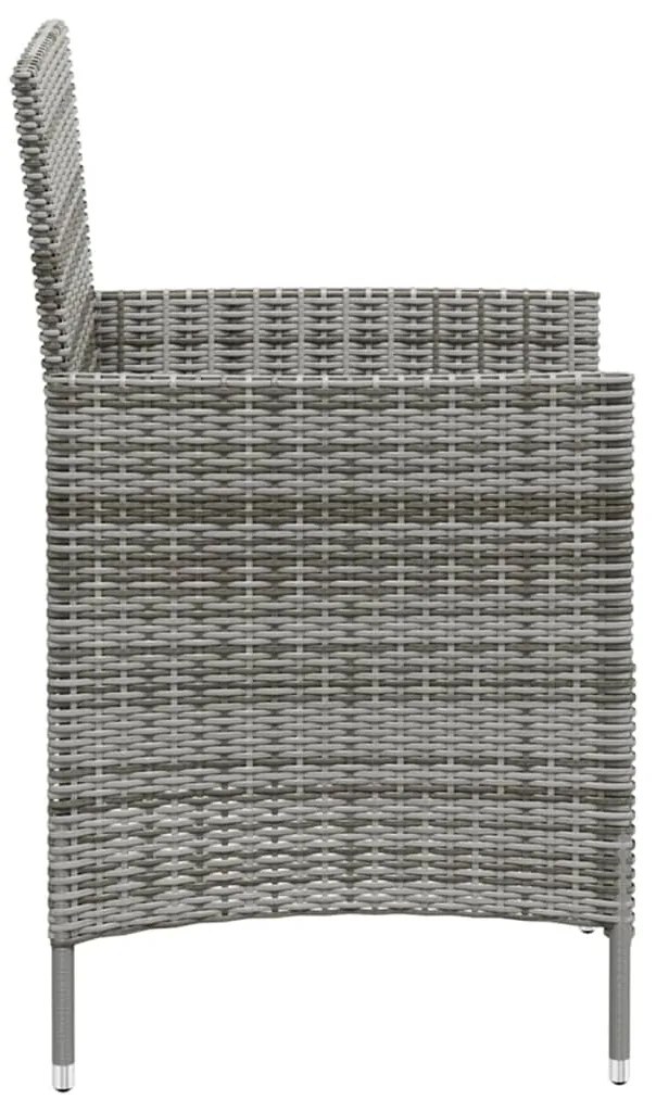 vidaXL Καρέκλες Κήπου 2 τεμ. Γκρι από Συνθετικό Ρατάν με Μαξιλάρια