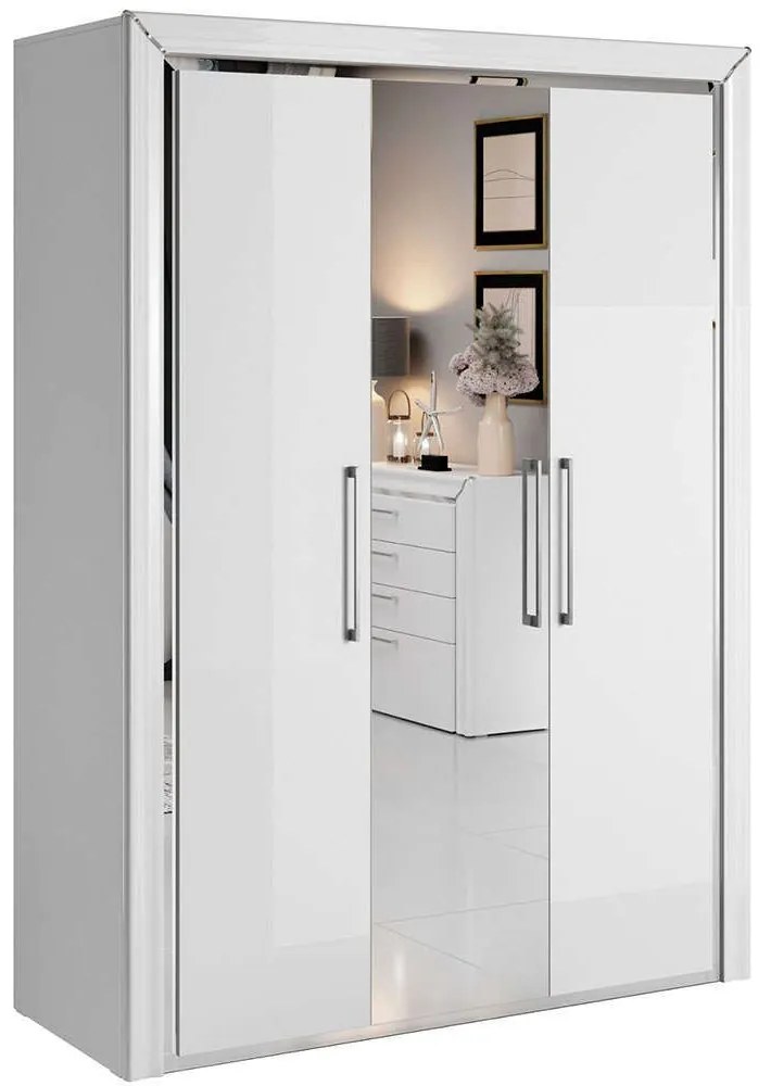 Ντουλάπα Τρίφυλλη Arano 162603989 155x61x214cm White-Silver Three Door