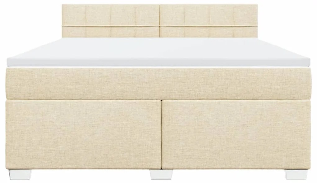 vidaXL Κρεβάτι Boxspring με Στρώμα Κρεμ 180x200 εκ. Υφασμάτινο