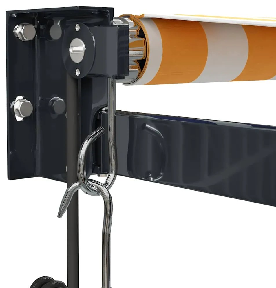 vidaXL Τέντα Πτυσσόμενη Αυτόματη Κίτρινη και Λευκή 5 x 3 μ.