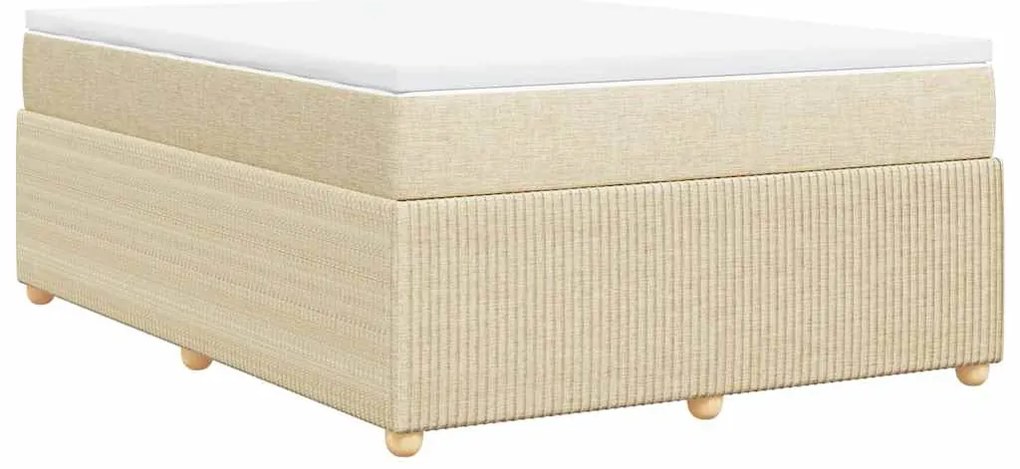 vidaXL Κρεβάτι Boxspring με Στρώμα Κρεμ 160x200 εκ. Υφασμάτινο